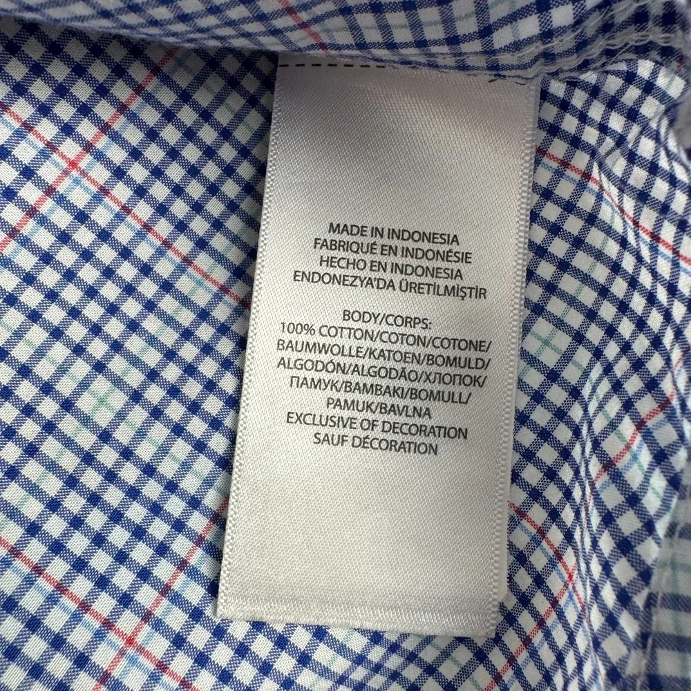 Ralph Lauren Button Down Shirt Check Cotton Boys Large L 14/16